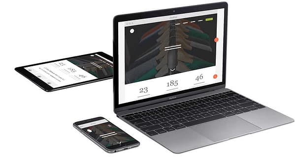 A laptop and mobile devices demonstrating website design